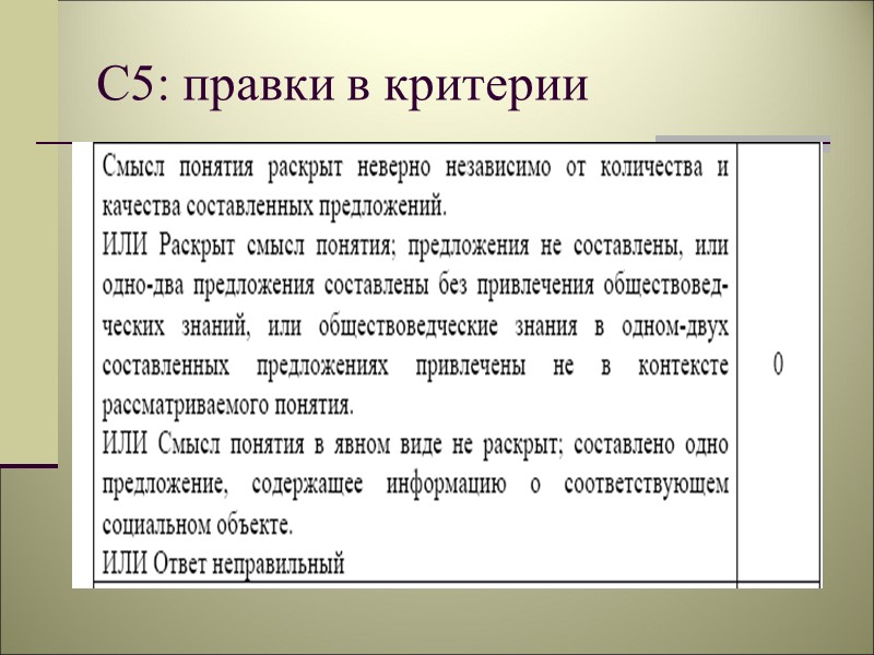 С5: правки в критерии